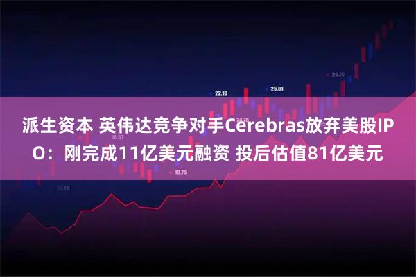 派生资本 英伟达竞争对手Cerebras放弃美股IPO：刚完成11亿美元融资 投后估值81亿美元